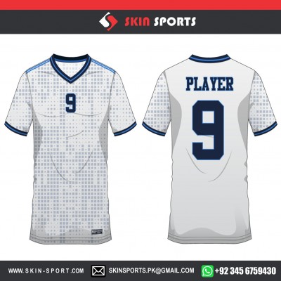 WHITE PIXELS DOTTED   SOCCER JERSEYS